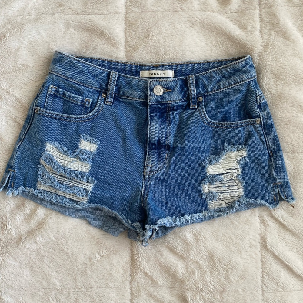 Pacsun High Rise Festival Shorts Distressed